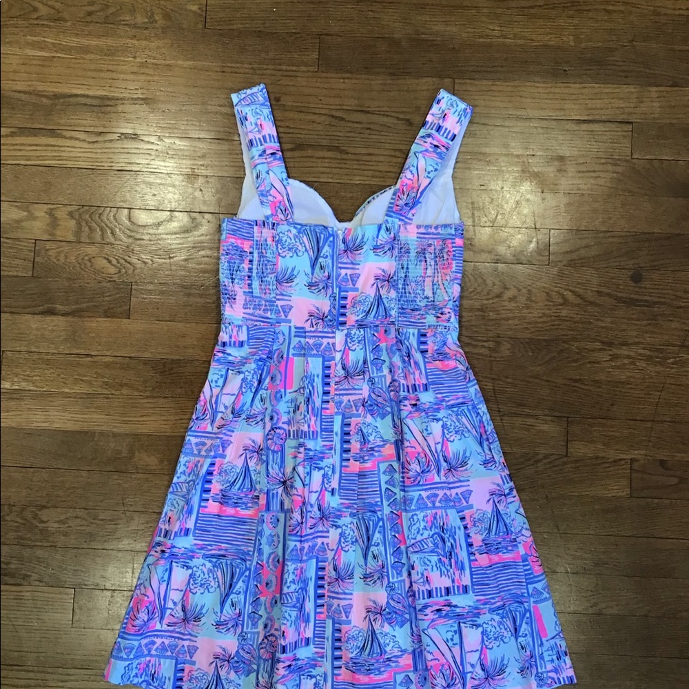 Lilly Pulitzer Cyndi Dress Whisper Blue Sz 4 NWT - Picture 4 of 12